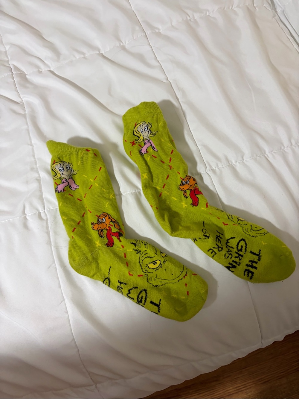 Grinch Themed Bright Green Novelty Socks